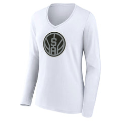San Antonio Spurs Women's Alternate Logo V-Neck Long Sleeve T-Shirt - White online