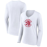 Toronto Raptors Women's Alternate Logo V-Neck Long Sleeve T-Shirt - White outlet