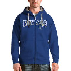 Kansas City Royals Antigua Team Logo Victory Full-Zip Hoodie Royal