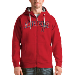 Los Angeles Angels Antigua Team Logo Victory Full-Zip Hoodie Red