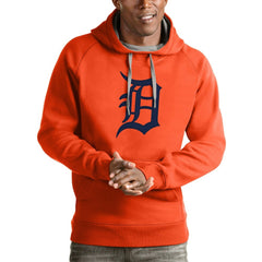 Detroit Tigers Antigua Victory Pullover Team Logo Hoodie Orange