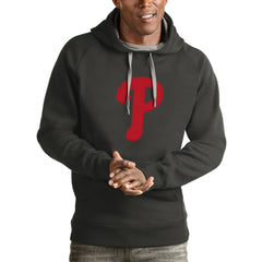 Philadelphia Phillies Antigua Victory Pullover Team Logo Hoodie Charcoal