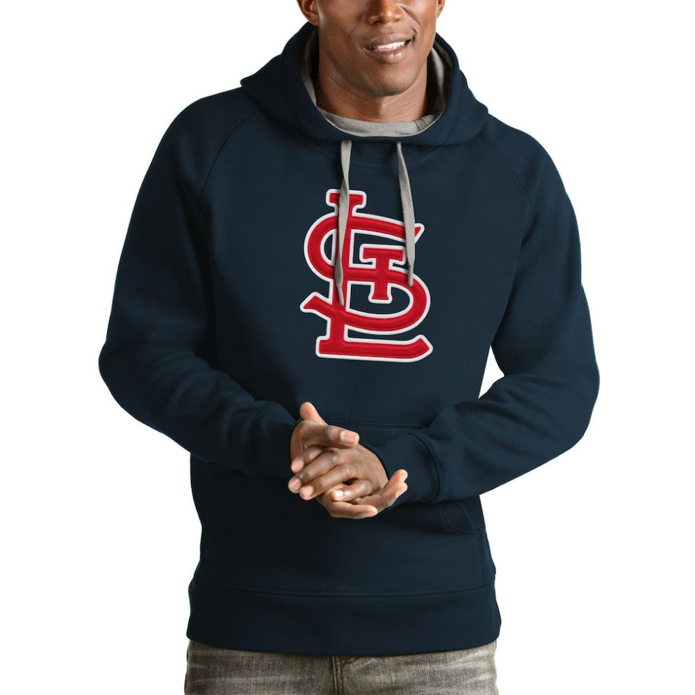St. Louis Cardinals Antigua Victory Pullover Team Logo Hoodie Navy