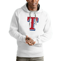 Texas Rangers Antigua Victory Pullover Team Logo Hoodie White