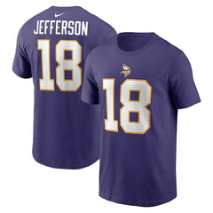 Justin Jefferson Minnesota Vikings Classic Player Name & Number T-Shirt - Purple discount