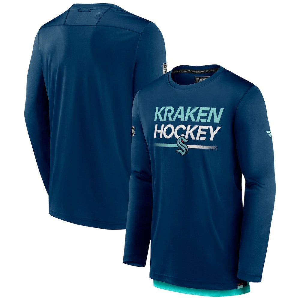 Seattle Kraken Fanatics Authentic Pro Long Sleeve T-Shirt - Deep Sea Blue T-shirts
