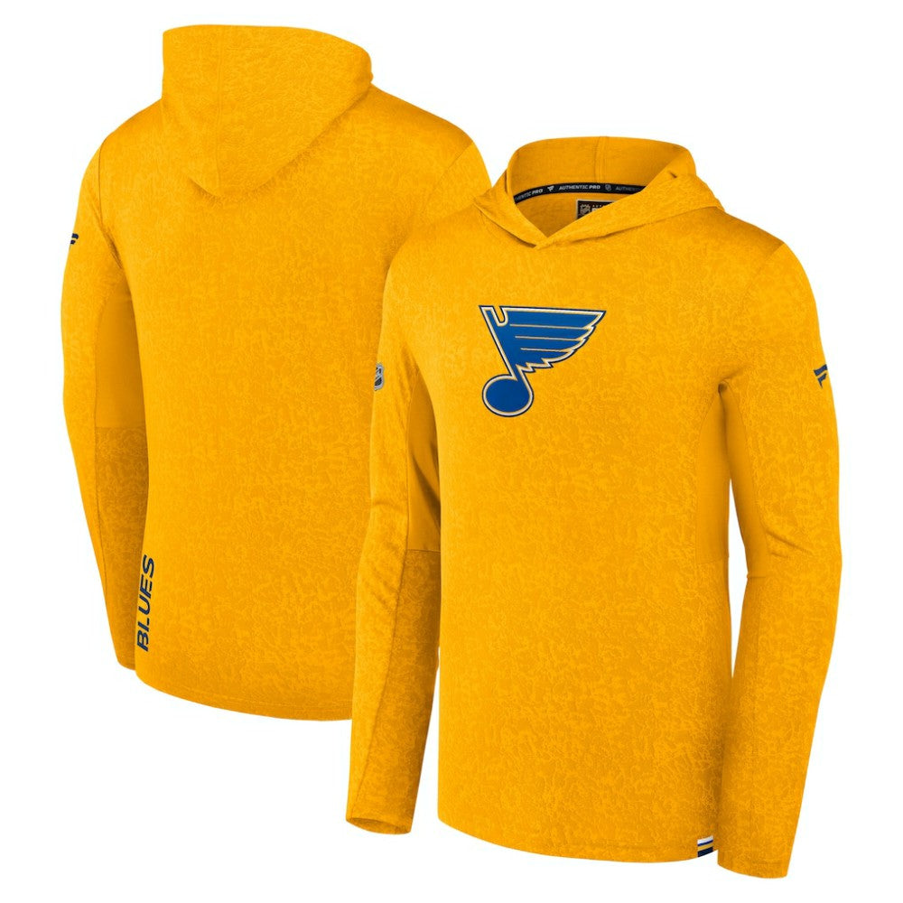 St. Louis Blues Fanatics Authentic Pro Pullover Hoodie - Gold Hoodies