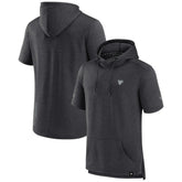 Pittsburgh Penguins Fanatics Authentic Pro Short Sleeve Pullover Hoodie - Heather Charcoal Hoodies