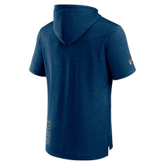 Seattle Kraken Fanatics Authentic Pro Short Sleeve Pullover Hoodie - Heather Navy Hoodies