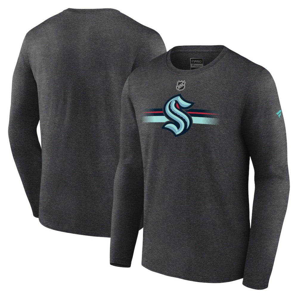 Seattle Kraken Fanatics Authentic Pro Secondary Long Sleeve T-Shirt - Heather Charcoal T-shirts