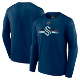 Seattle Kraken Fanatics Authentic Pro Secondary Long Sleeve T-Shirt - Deep Sea Blue T-shirts