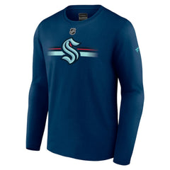 Seattle Kraken Fanatics Authentic Pro Secondary Long Sleeve T-Shirt - Deep Sea Blue T-shirts