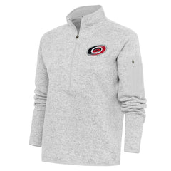 Carolina Hurricanes Antigua Women's Team Logo Fortune Quarter-Zip Jacket - Heather Gray Jackets