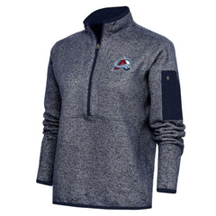 Colorado Avalanche Antigua Women's Team Logo Fortune Quarter-Zip Jacket - Heather Navy Jackets