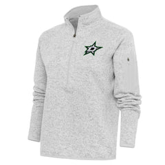Dallas Stars Antigua Women's Team Logo Fortune Quarter-Zip Jacket - Heather Gray Jackets