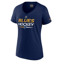 St. Louis Blues Fanatics Women's Authentic Pro V-Neck T-Shirt - Navy T-shirts