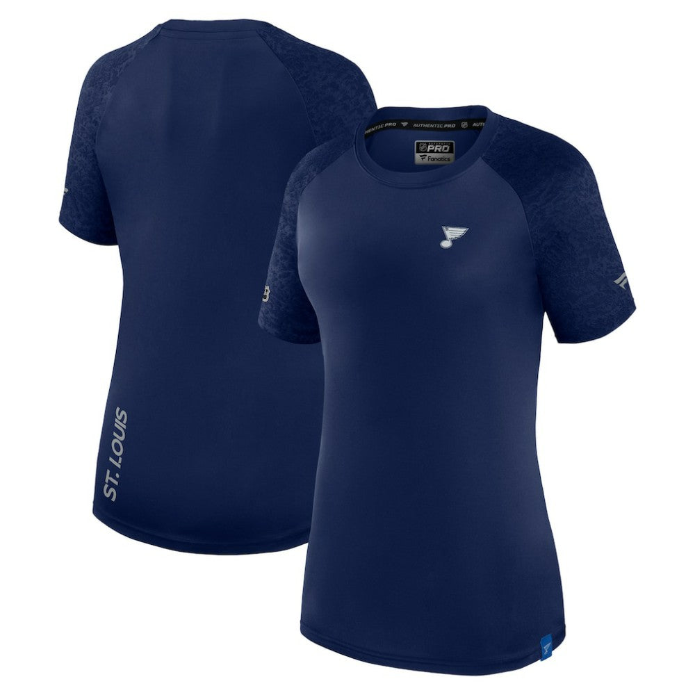 St. Louis Blues Fanatics Women's Authentic Pro Tech T-Shirt - Navy T-shirts