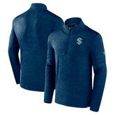 Seattle Kraken Fanatics Authentic Pro Quarter-Zip Pullover Top - Deep Sea Blue Pullover