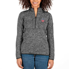 USWNT Antigua Women's Fortune Half-Zip Pullover Jacket - Heather Charcoal cheap