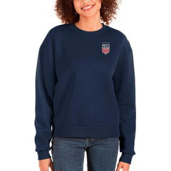 USWNT Antigua Women's Victory Crewneck Pullover Sweatshirt on sale - Navy