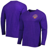 Phoenix Suns Concepts Sport Left Chest Henley Raglan Long Sleeve Top - Heathered Purple sale