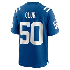 Segun Olubi Indianapolis Colts Game Player Jersey - Royal discount