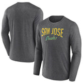 San Jose Sharks Fanatics Special Edition 2.0 Scoring Chance Long Sleeve T-Shirt - Heather Charcoal T-shirts