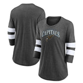 Washington Capitals Fanatics Women's Special Edition 2.0 Barn Burner 3/4 Sleeve T-Shirt - Heather Charcoal T-shirts