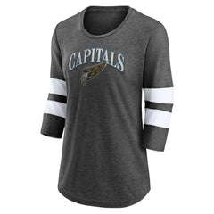 Washington Capitals Fanatics Women's Special Edition 2.0 Barn Burner 3/4 Sleeve T-Shirt - Heather Charcoal T-shirts
