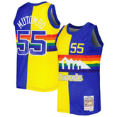 Dikembe Mutombo Denver Nuggets Hardwood Classics 1991/92 Split Swingman Jersey sale - Royal/Gold sale