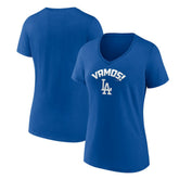 Los Angeles Dodgers Women's Vamos V-Neck T-Shirt Royal