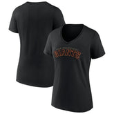 San Francisco Giants Women's Giants Alternate Club Lettering V-Neck T-Shirt Black