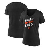 San Francisco Giants Women's Third and King V-Neck T-Shirt Charcoal
