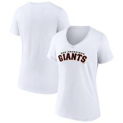San Francisco Giants Women's Giants Alternate Club Lettering V-Neck T-Shirt White