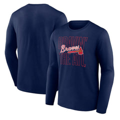 Atlanta Braves Pitch Out Long Sleeve T-Shirt Navy