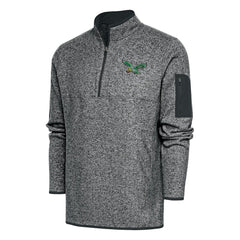 Philadelphia Eagles Antigua Throwback Fortune Quarter-Zip Pullover Jacket - Heather Charcoal on sale