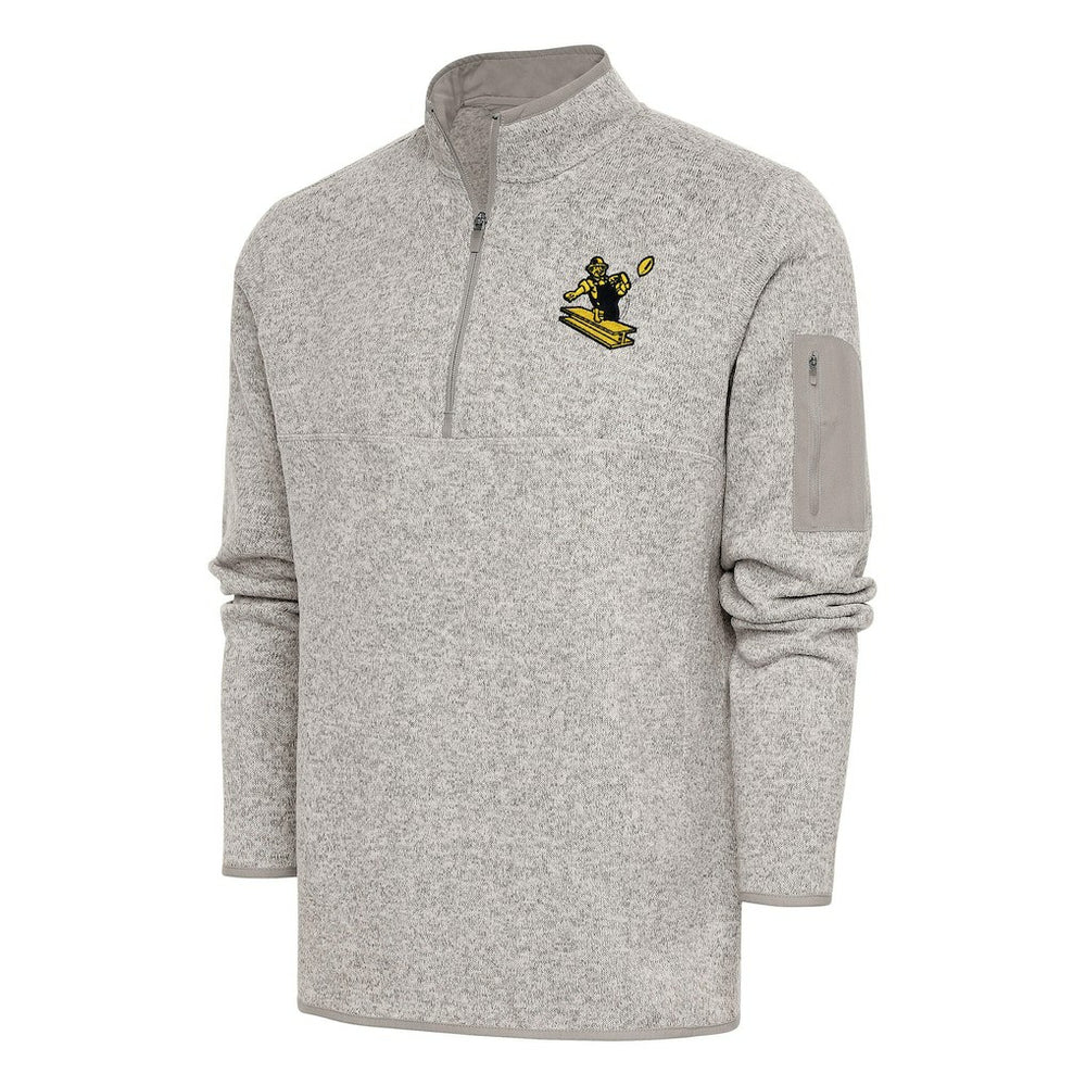 Pittsburgh Steelers Antigua Throwback Fortune Quarter-Zip Pullover Jacket - Oatmeal discount