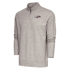 Cincinnati Bengals Antigua Team Logo Throwback Gambit Quarter-Zip Pullover Top - Oatmeal cheap