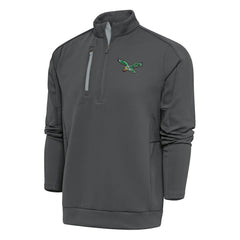 Philadelphia Eagles Antigua Team Logo Throwback Generation Quarter-Zip Pullover Top - Charcoal online