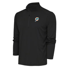 Miami Dolphins Antigua Team Logo Throwback Tribute Quarter-Zip Pullover Top - Charcoal cheap