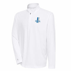 Detroit Lions Antigua Team Logo Throwback Tribute Quarter-Zip Pullover Top - White for sale