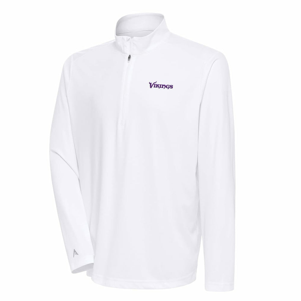 Minnesota Vikings Antigua Team Logo Throwback Tribute Quarter-Zip Pullover Top - White outlet