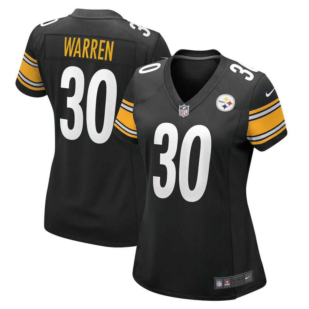 Jaylen Warren Pittsburgh Steelers Women's Game Player Jersey - Black on sale