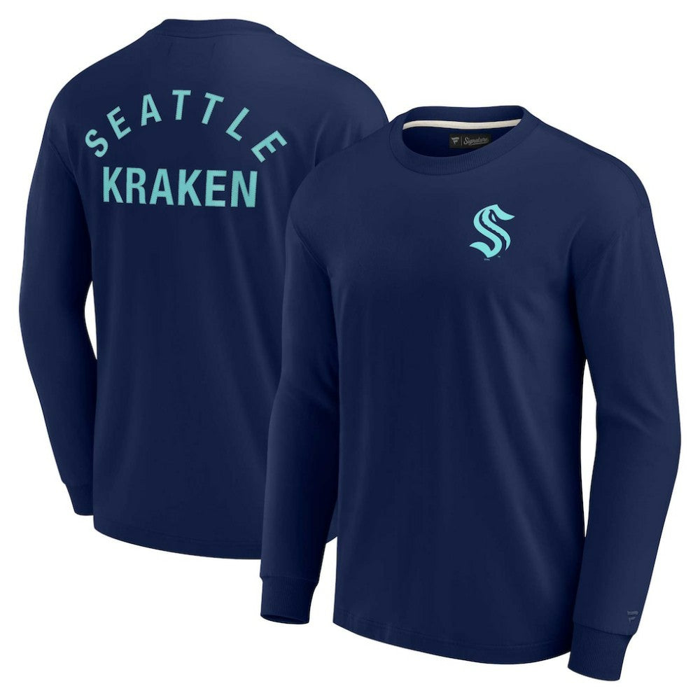Seattle Kraken Fanatics Unisex Elements Super Soft Long Sleeve T-Shirt - Navy T-shirts