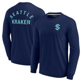 Seattle Kraken Fanatics Unisex Elements Super Soft Long Sleeve T-Shirt - Navy T-shirts