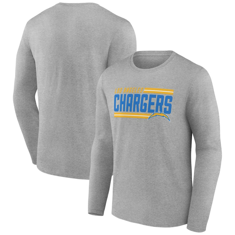 Los Angeles Chargers On Side Stripe Team Long Sleeve T-Shirt - Heather Gray discount