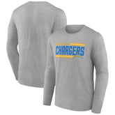 Los Angeles Chargers On Side Stripe Team Long Sleeve T-Shirt - Heather Gray discount