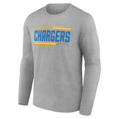 Los Angeles Chargers On Side Stripe Team Long Sleeve T-Shirt - Heather Gray discount