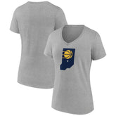 Indiana Pacers Women's Alternate Logo V-Neck T-Shirt - Heather Gray cheap