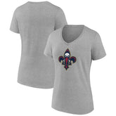 New Orleans Pelicans Women's Alternate Logo V-Neck T-Shirt - Heather Gray shop